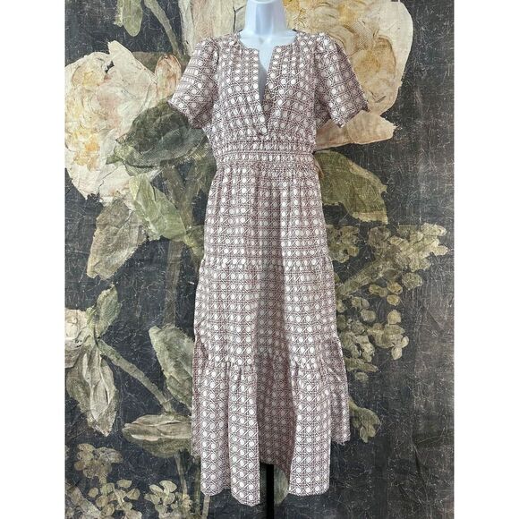 New Anthropologie The Somerset Maxi  Dress In Crimson Size Small - Picture 7 of 9